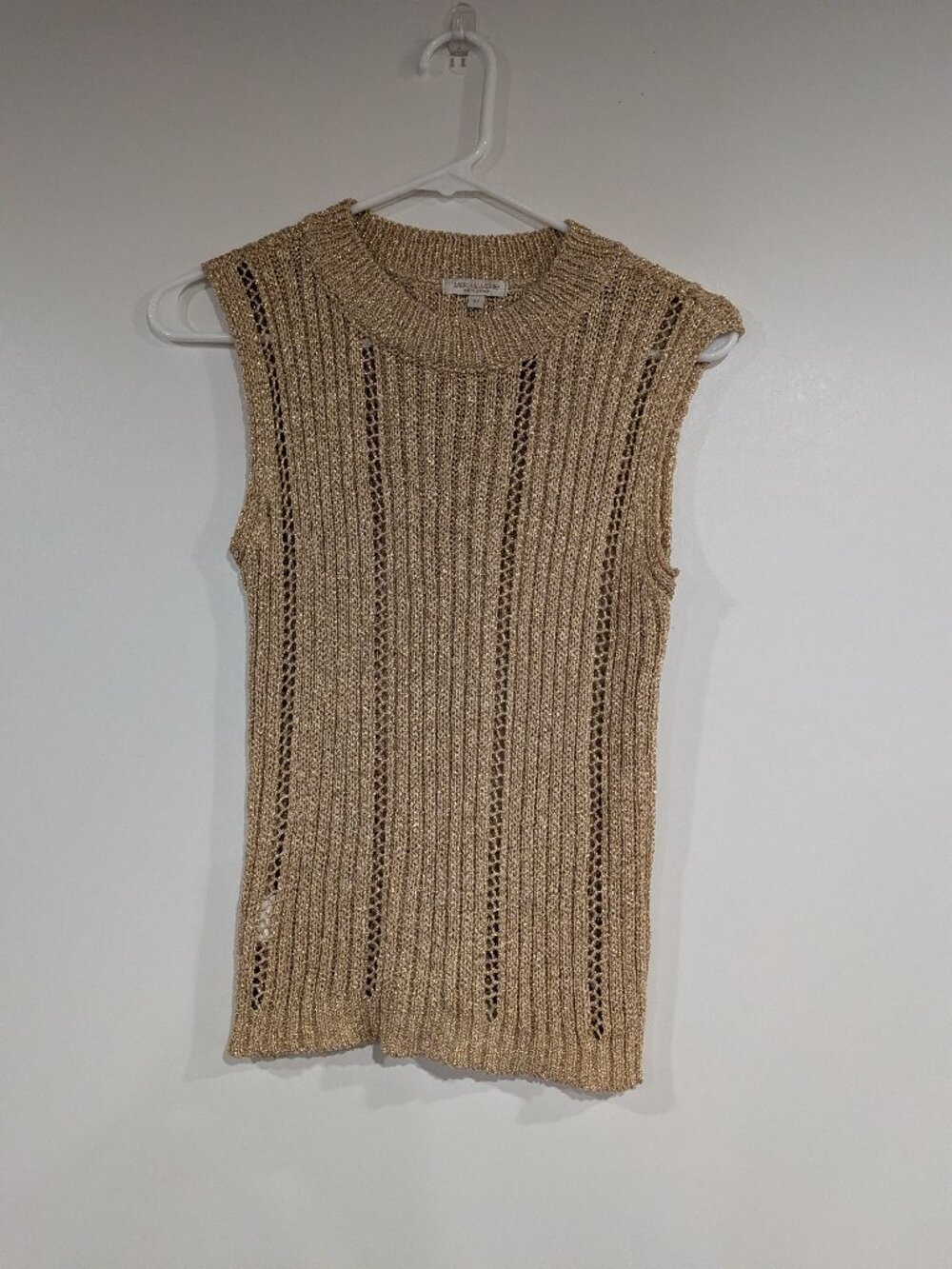 Marisa & Marie Sleeveless Gold Sweater Made in Italy Size Medium